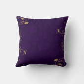 ダークパープル王室の(金ゴールドスクロール付き) クッション (裏面)