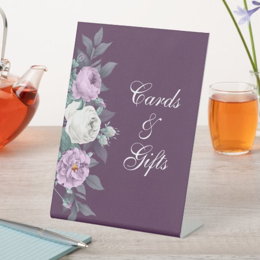 ダークパープル結婚のペデスタルサイン 台座サイン (インサイチュ)