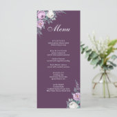 ダークパープル結婚のメニューカード メニュー (スタンド正面)