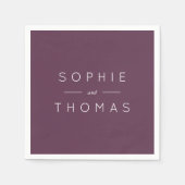 ダークパープル結婚ズ スタンダードカクテルナプキン (正面)