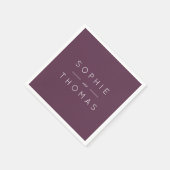 ダークパープル結婚ズ スタンダードカクテルナプキン (角)