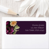 ダークパープル結婚フローラ差出人住所 ラベル (インサイチュ)