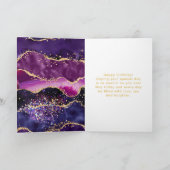 ダークパープル金ゴールドアガテスウィート16ハッピーバースデー カード (内部)