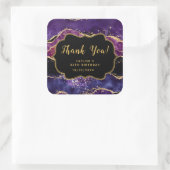 ダークパープル金ゴールドシークインズアゲイト誕生日サンキューユナイテッド スクエアシール (バッグ)