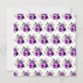 ダークパープル銀エレガント花誕生会 招待状 (裏面)