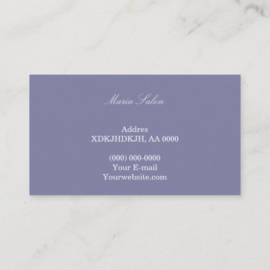 ダークパープル銀水彩名刺 名刺 (裏面)