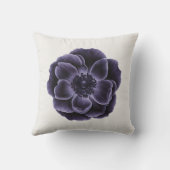 ダークパープル開花植物芸術デザイン クッション (裏面)