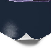 ダークパープル開花植物芸術デザイン ポスター (コーナー)