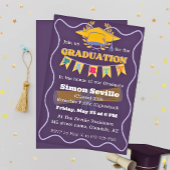 ダークパープル&イエローエクセシレーションパーティー招待状 招待状
