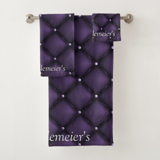 ダークパープル&ブラックダイヤモンドエレガンス バスタオルセット (インサイチュ)