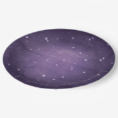 ダークパープル&ホワイトマジカルスターズハローウィンパーティ ペーパープレート (アングル)