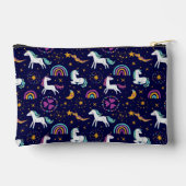 ダークパープル、ユニコーン、レインボーカスタマイズズ アクセサリーポーチ (裏面)