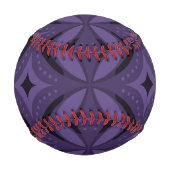 ダークパープル レトロ パターン 野球ボール (裏面)
