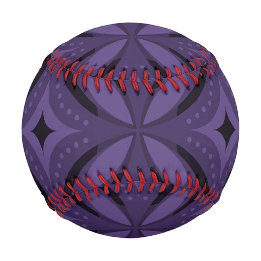 ダークパープル レトロ パターン 野球ボール (正面)