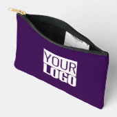 ダークパープル – ロゴを追加 アクセサリーポーチ (見開き)