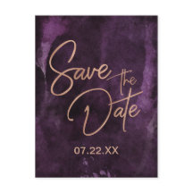 ダークパープル & ローズゴールドの結婚式 Save the Date
