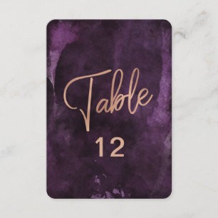 ダークパープル ローズゴールド テーブルナンバー 席次表