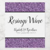 ダークパープル 偽 glitter ワインボトルラベル ワインラベル (シングルラベル)