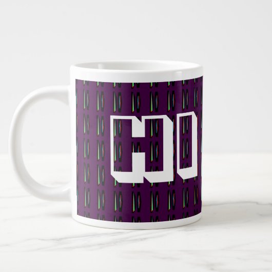 ダークパープル(深い色ストライプ) ジャンボコーヒーマグカップ (左)