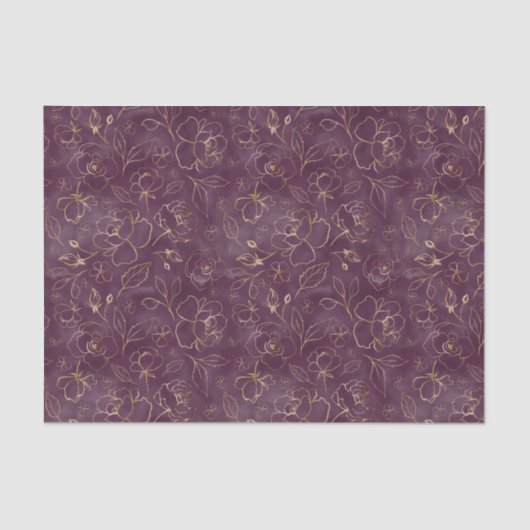 ダークパープル(金ゴールドスケッチバラティッシュペーパー) 薄葉紙 (正面)