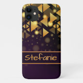 ダークパープル、金ゴールド三角形、ブローケ Case-Mate iPhoneケース (裏面)