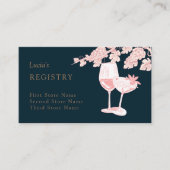 ダークパール シャンパン レトロ ブライダルシャワー 登録 エンクロージャーカード (正面)