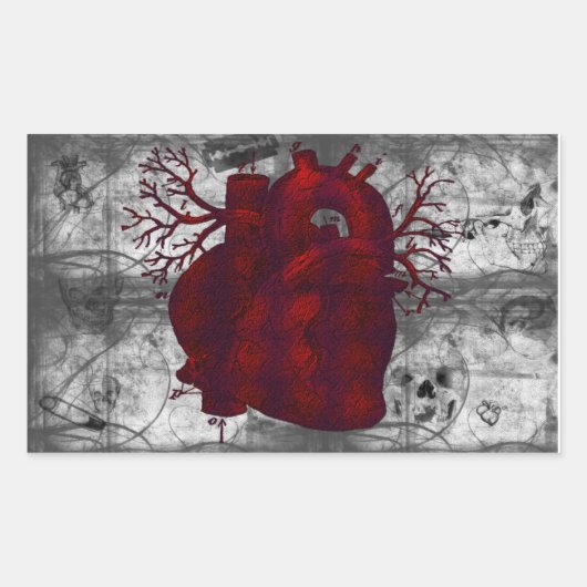 ダークヒューマンハートシール 長方形シール (正面)