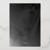 ダークビクトリアングレーと金ゴールドアクセント日付を保存 箔招待状 (裏面)