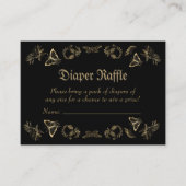 ダークビクトリアンゴシックおむつラッフルベビーシャワー エンクロージャーカード (正面)