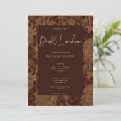 ダークビクトリアンブルガンディダマスクブライダルルンチョン 招待状 (スタンド正面)