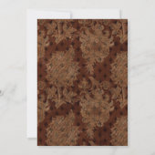 ダークビクトリアンブルガンディダマスクブライダルルンチョン 招待状 (裏面)