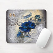 ダークビクトリアンブルーバラエフェメラモノグラム マウスパッド (マウス)