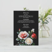 ダークピかわいらしンク白い赤いバラのフローラ結婚ズ エンクロージャーカード (スタンド正面)
