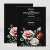 ダークピかわいらしンク白い赤いバラのフローラ結婚ズ エンクロージャーカード (正面/裏面)