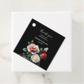 ダークピかわいらしンク白い赤いバラのフローラ結婚ズ フェイバータグ (インサイチュ)