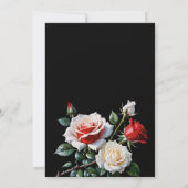 ダークピかわいらしンク白い赤いバラブライダルシャワー 招待状 (裏面)