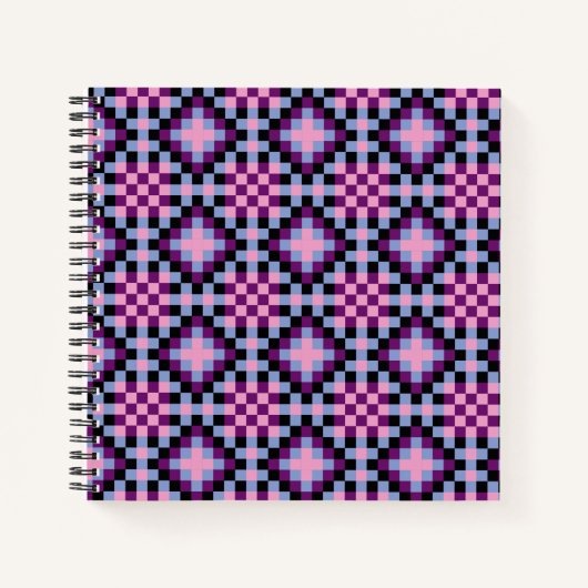 ダークピクセルパターン ノートブック (正面)