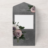 ダークピモダンンク&ホワイトムーディーズフローラディナー オールインワン招待状 (外側)