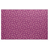 ダークピンクに散りばめられたフラミンゴの水彩画 ファブリック (ファットクウォーター)