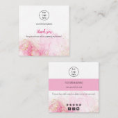 ダークピンクのクラウドビジネスカードのレ感謝していート スクエア名刺 (正面/裏面)