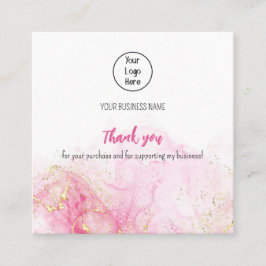 ダークピンクのクラウドビジネスカードのレ感謝していート スクエア名刺