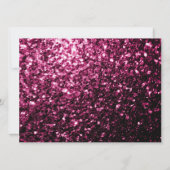ダークピンクのスパークルズグリッタースウィート16エレガントスクリプト 招待状 (裏面)