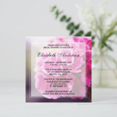 ダークピンクのハイドランジア ブライダルシャワー 招待状 (スタンド正面)