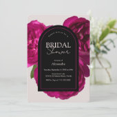ダークピンクのバラ ロマンチック ブライダルシャワー 招待状 (スタンド正面)
