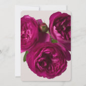 ダークピンクのバラ ロマンチック ブライダルシャワー 招待状 (裏面)