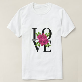ダークピンクのバラTシャツとLOVE Tシャツ
