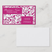 ダークピンクのホワイトダマスクプロフェッショナル名刺 名刺 (正面/裏面)