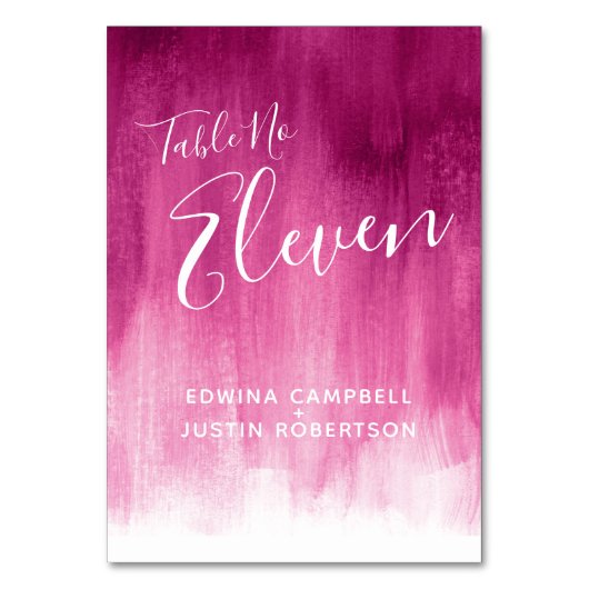 ダークピンクの抽象芸術はモダン、アートテーブル番号を洗う テーブルナンバー (正面)