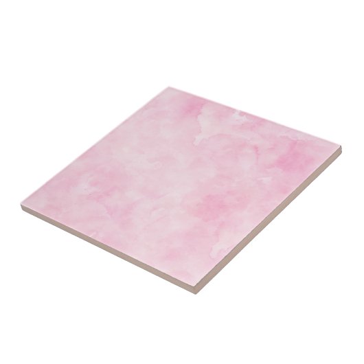 ダークピンクの水絵を描色アかわいらしートフェミニン・アート タイル (側面)