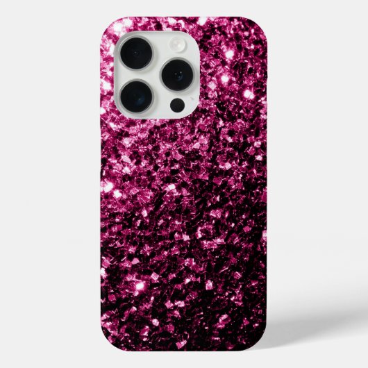 ダークピンクの疑似ラメスパークル ビリンブリン Case-Mate iPhoneケース (裏面)